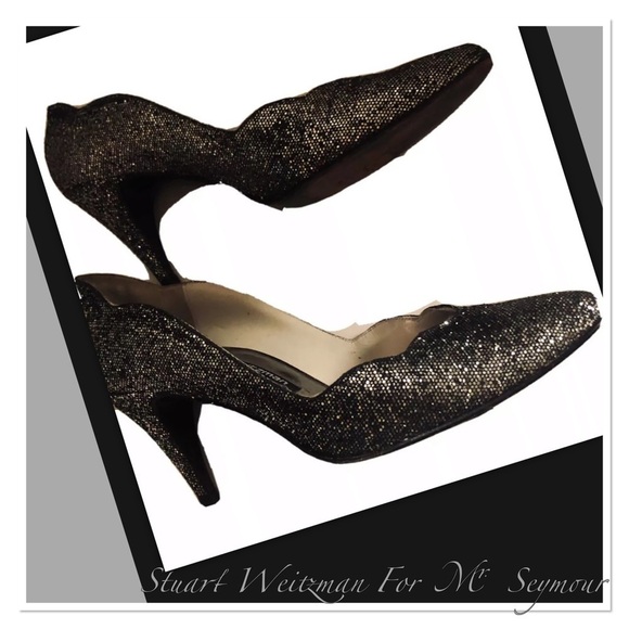 Stuart Weitzman For Mr. Seymour 70 Pointed Toe Scallop  Heel Pumps  US 5.5B - Picture 1 of 9